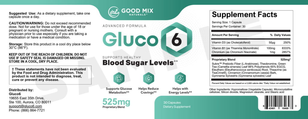 Gluco6 Ingredients Facts