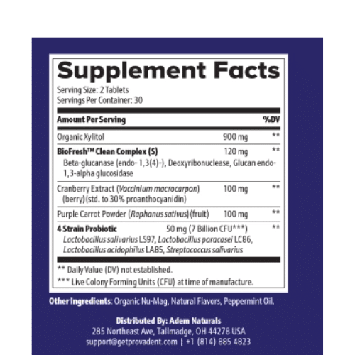 ProvaDent Ingredient List