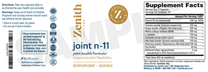 Zenith Joint n 11 ingredients